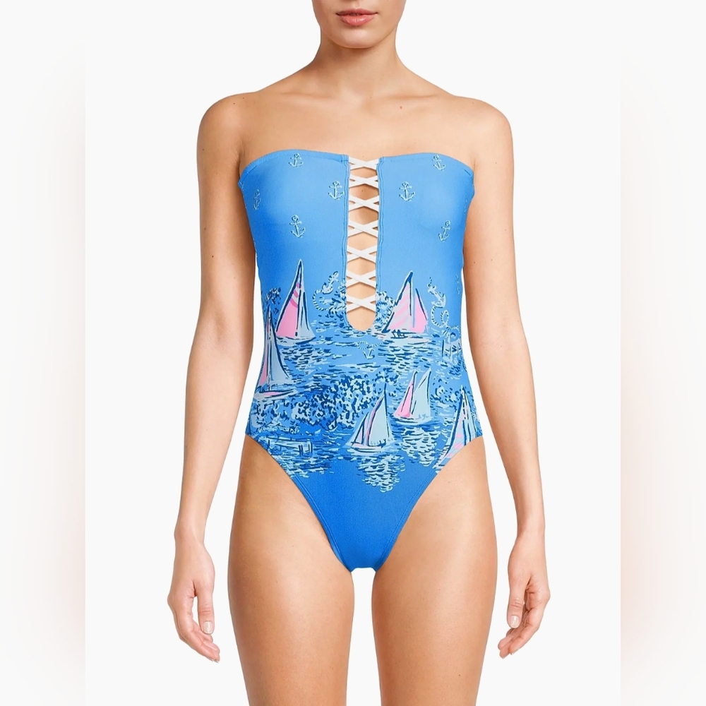 NWT Lilly Pulitzer Novi Sail Away One Piece Swimsuit - Picture 2 of 3